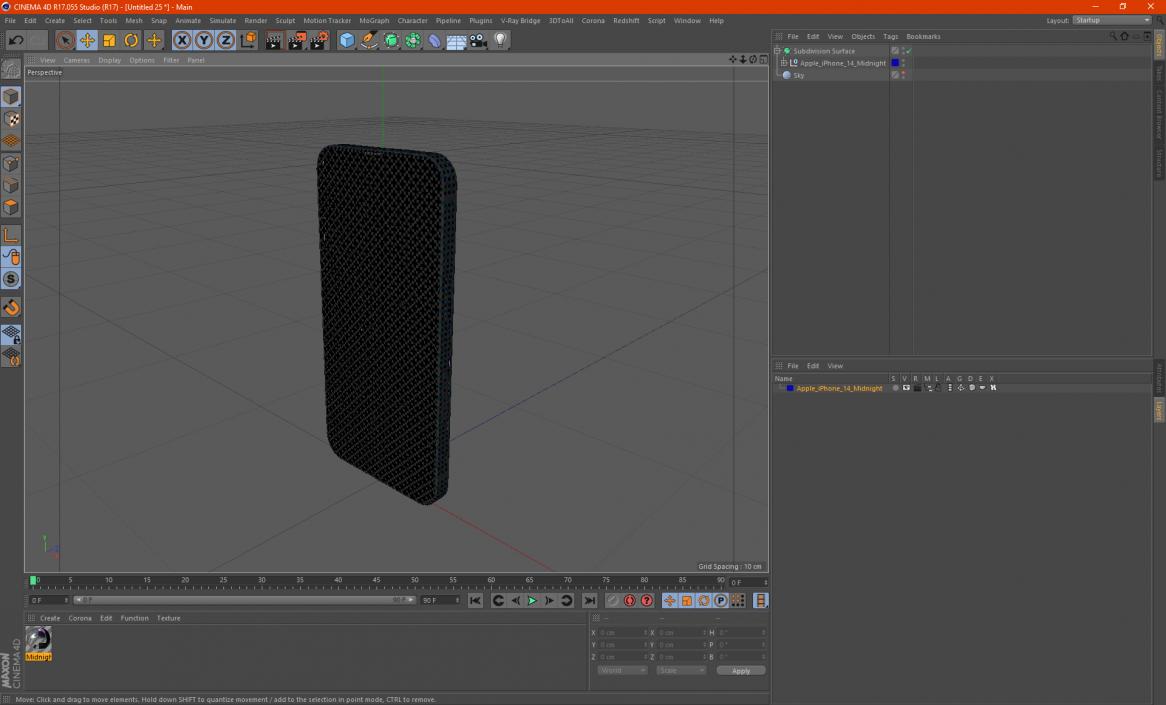 Apple iPhone 14 Midnight 3D model