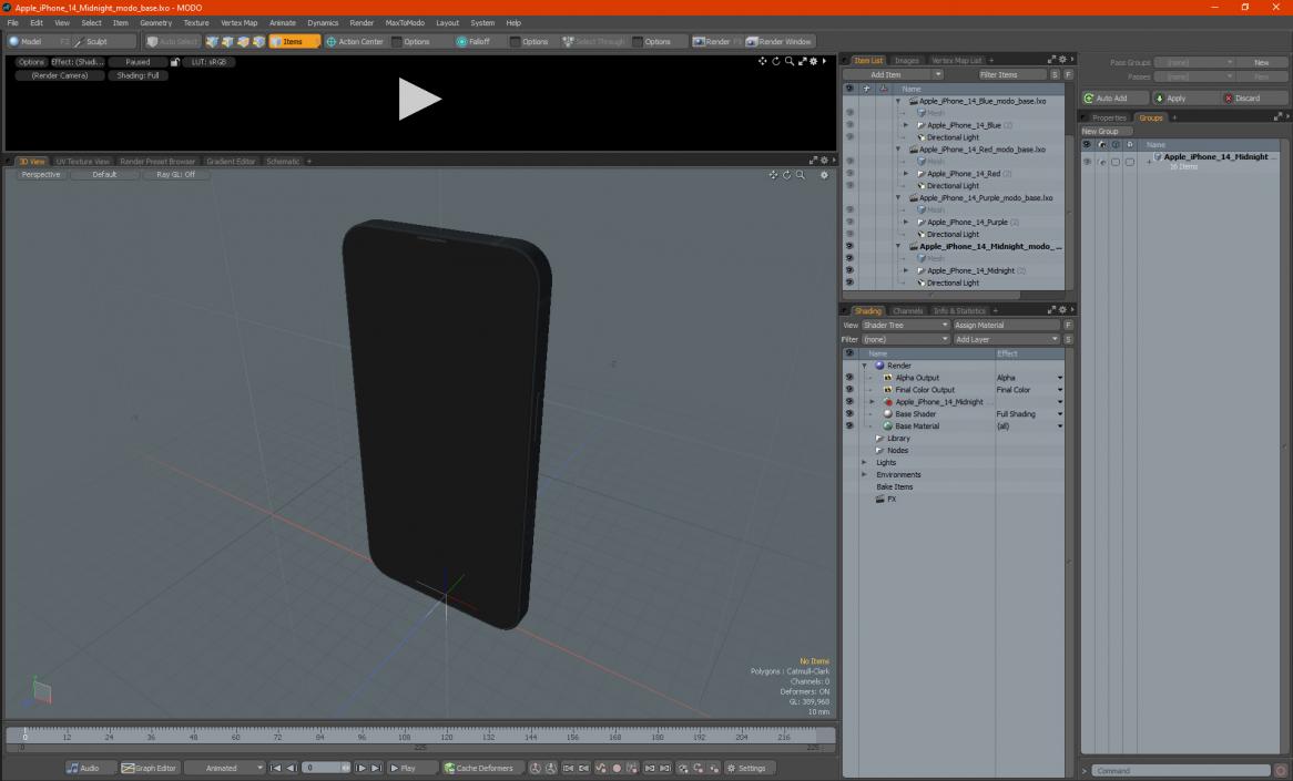 Apple iPhone 14 Midnight 3D model