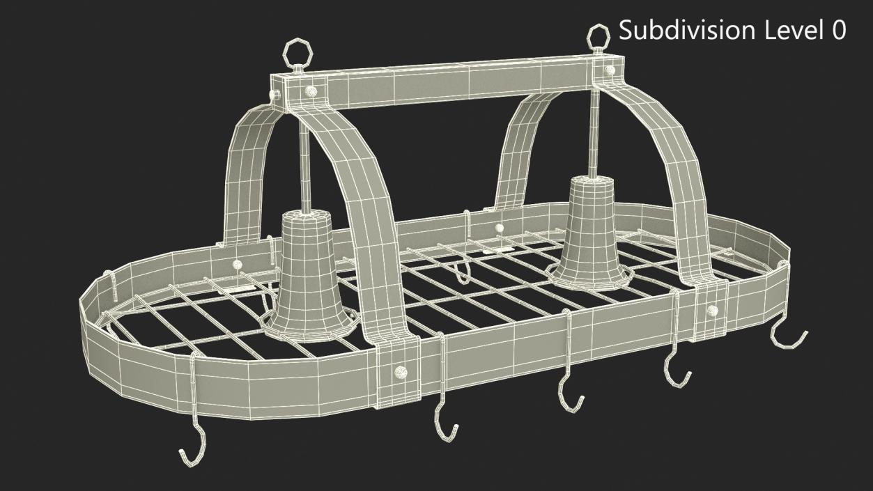 Ceiling Mount Pot Rack Hanging Storage Black 3D model