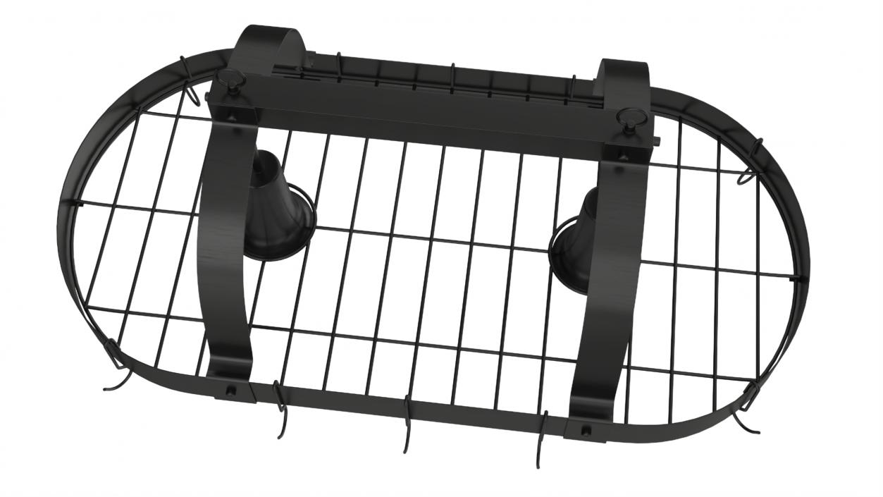 Ceiling Mount Pot Rack Hanging Storage Black 3D model