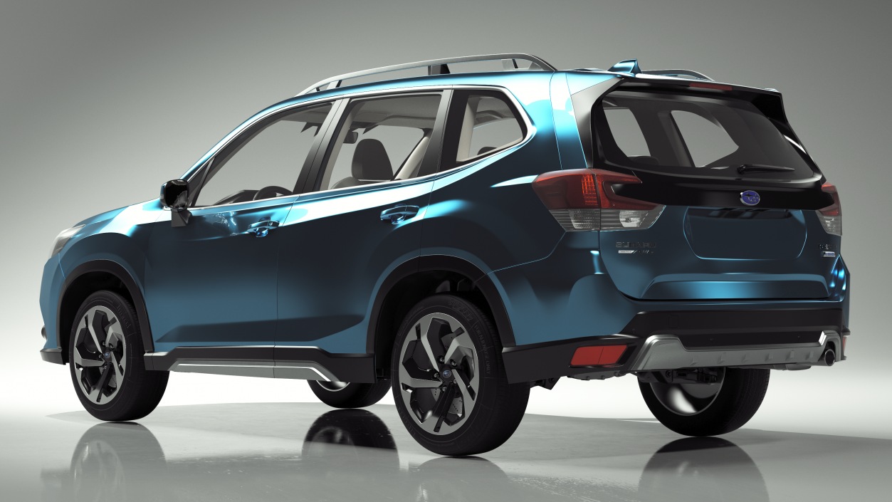 3D Blue Subaru Forester 2022 Simple Interior