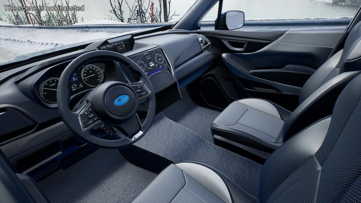 3D Blue Subaru Forester 2022 Simple Interior