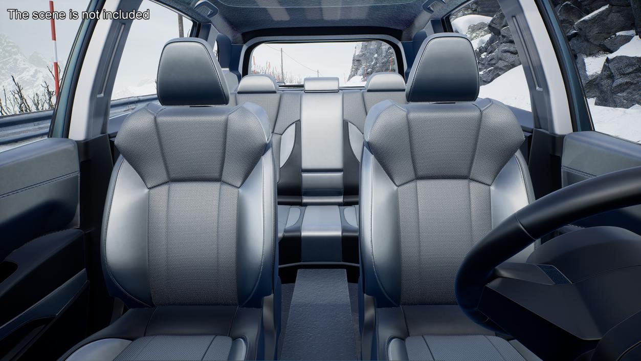 3D Blue Subaru Forester 2022 Simple Interior