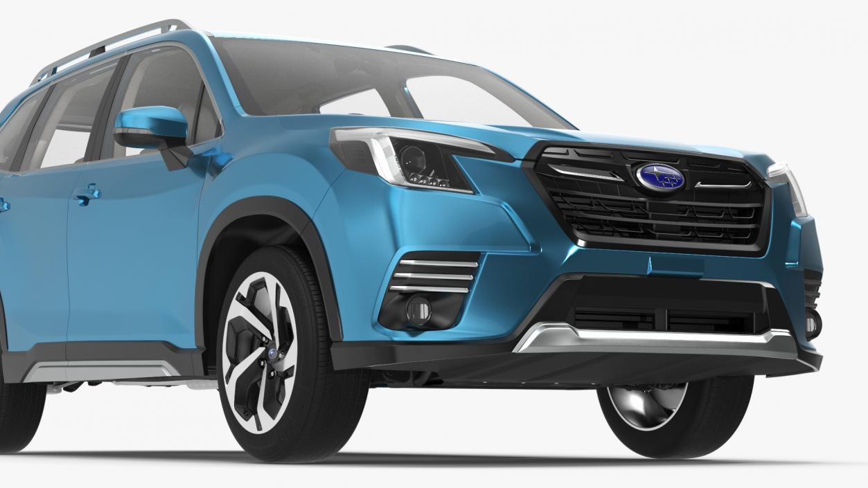 3D Blue Subaru Forester 2022 Simple Interior