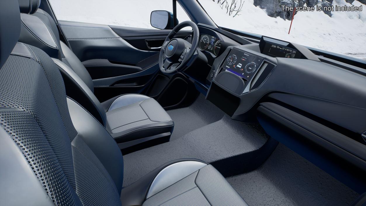 3D Blue Subaru Forester 2022 Simple Interior