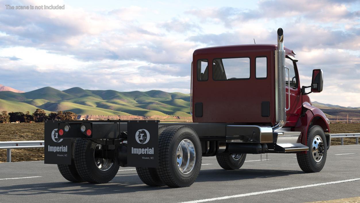 Red Truck Peterbilt 537 Rigged for Cinema 4D 3D model