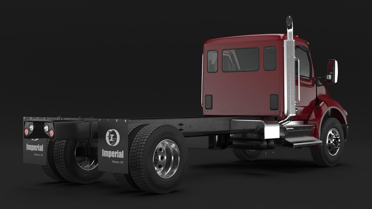 Red Truck Peterbilt 537 Rigged for Cinema 4D 3D model