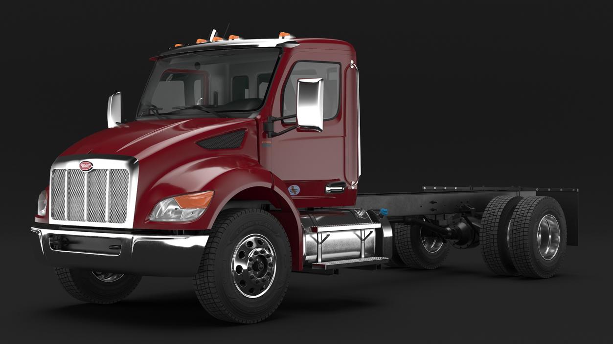 3D model Red Truck Peterbilt 537 Rigged