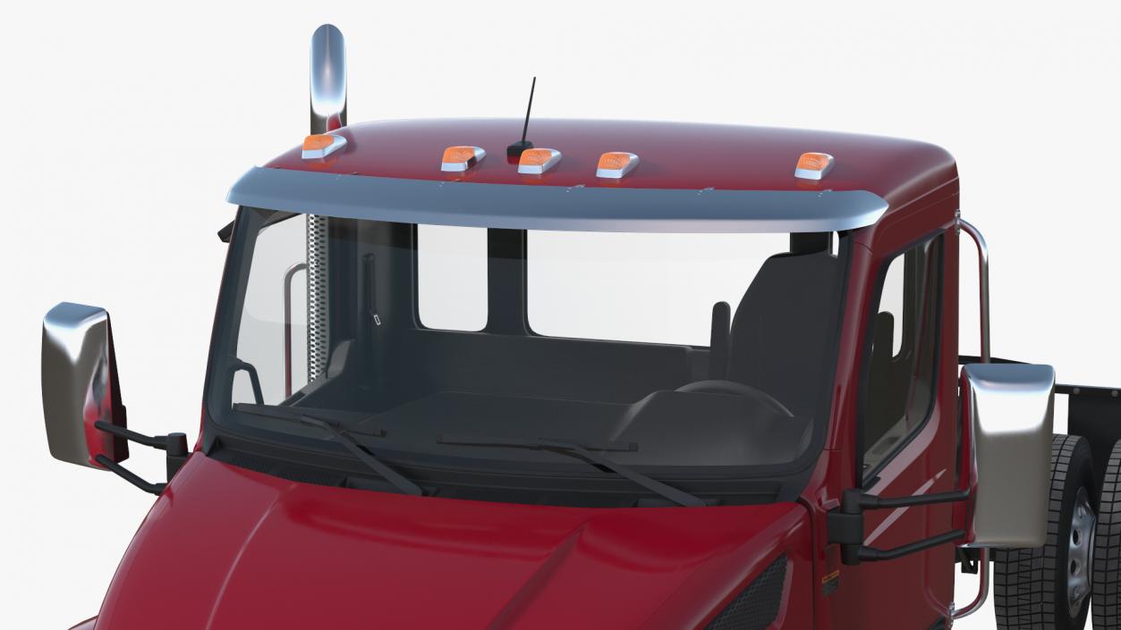 Red Truck Peterbilt 537 Rigged for Cinema 4D 3D model