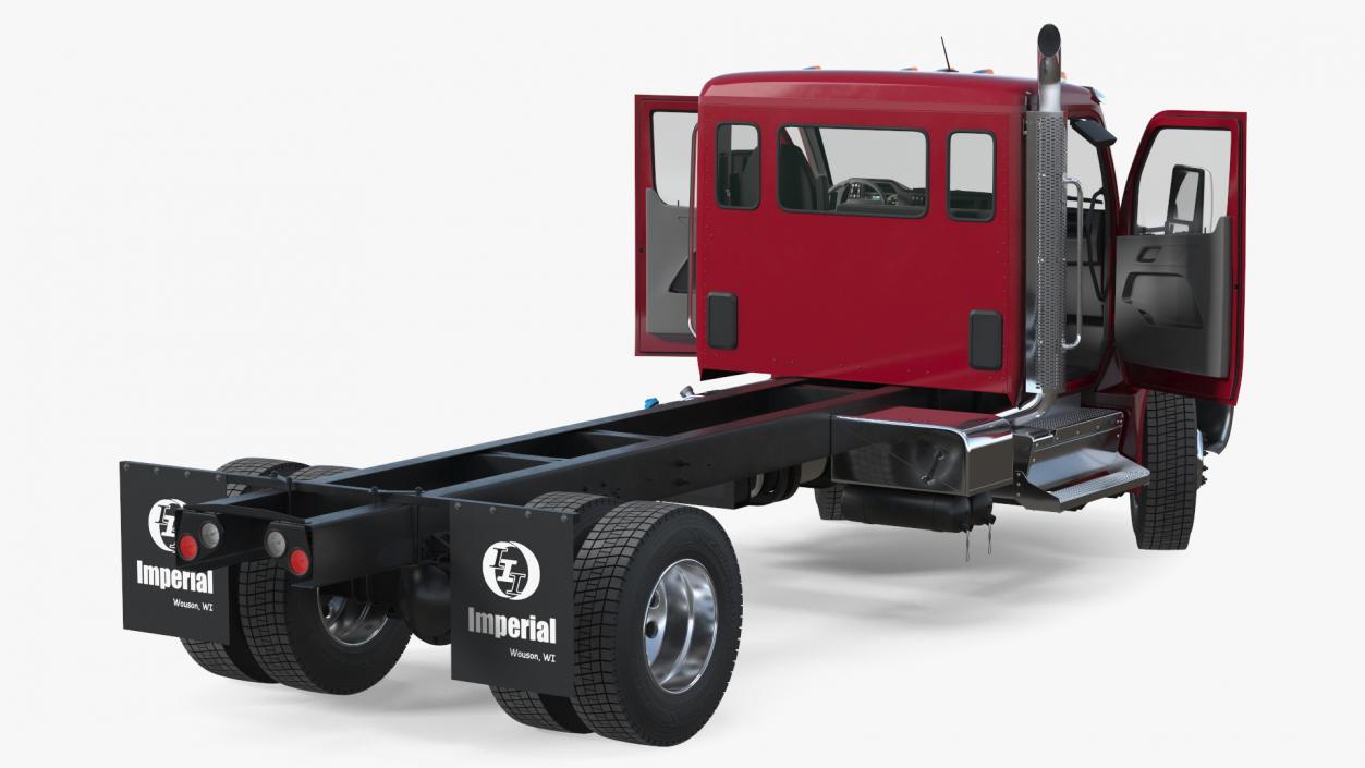 Red Truck Peterbilt 537 Rigged for Cinema 4D 3D model