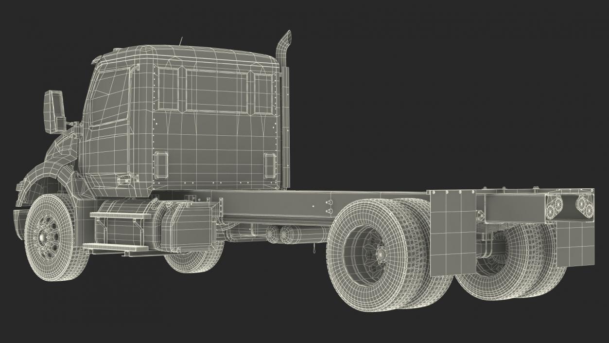 Red Truck Peterbilt 537 Rigged for Cinema 4D 3D model