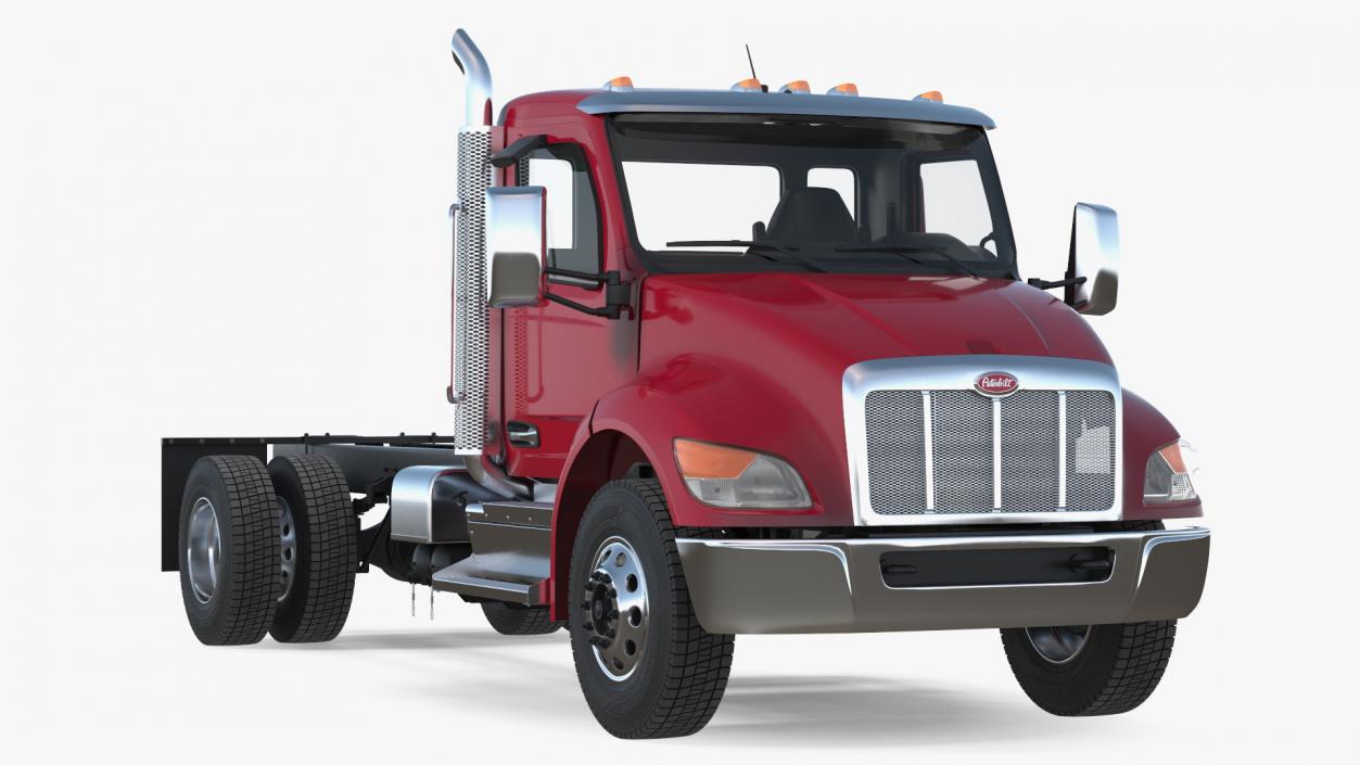 3D model Red Truck Peterbilt 537 Rigged