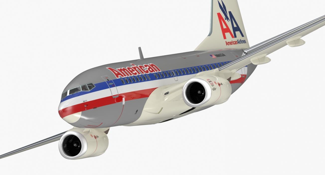 3D Boeing 737-600 with Interior American Airlines