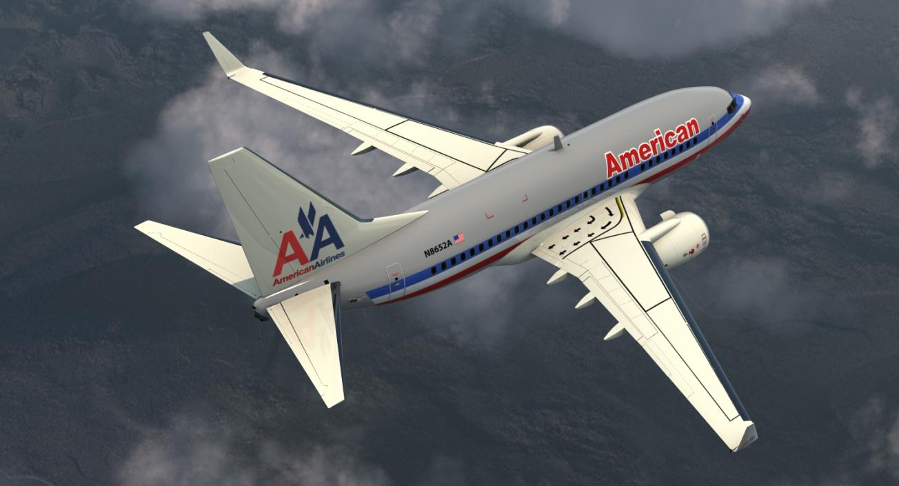 3D Boeing 737-600 with Interior American Airlines