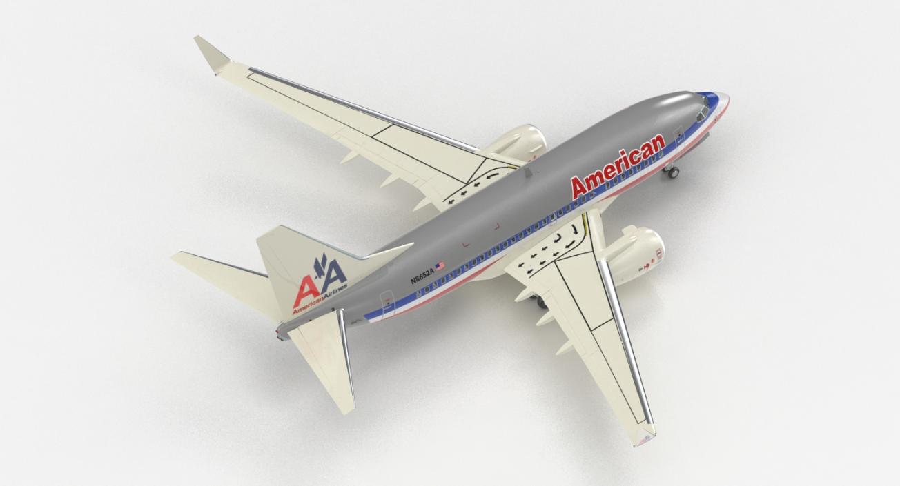 3D Boeing 737-600 with Interior American Airlines