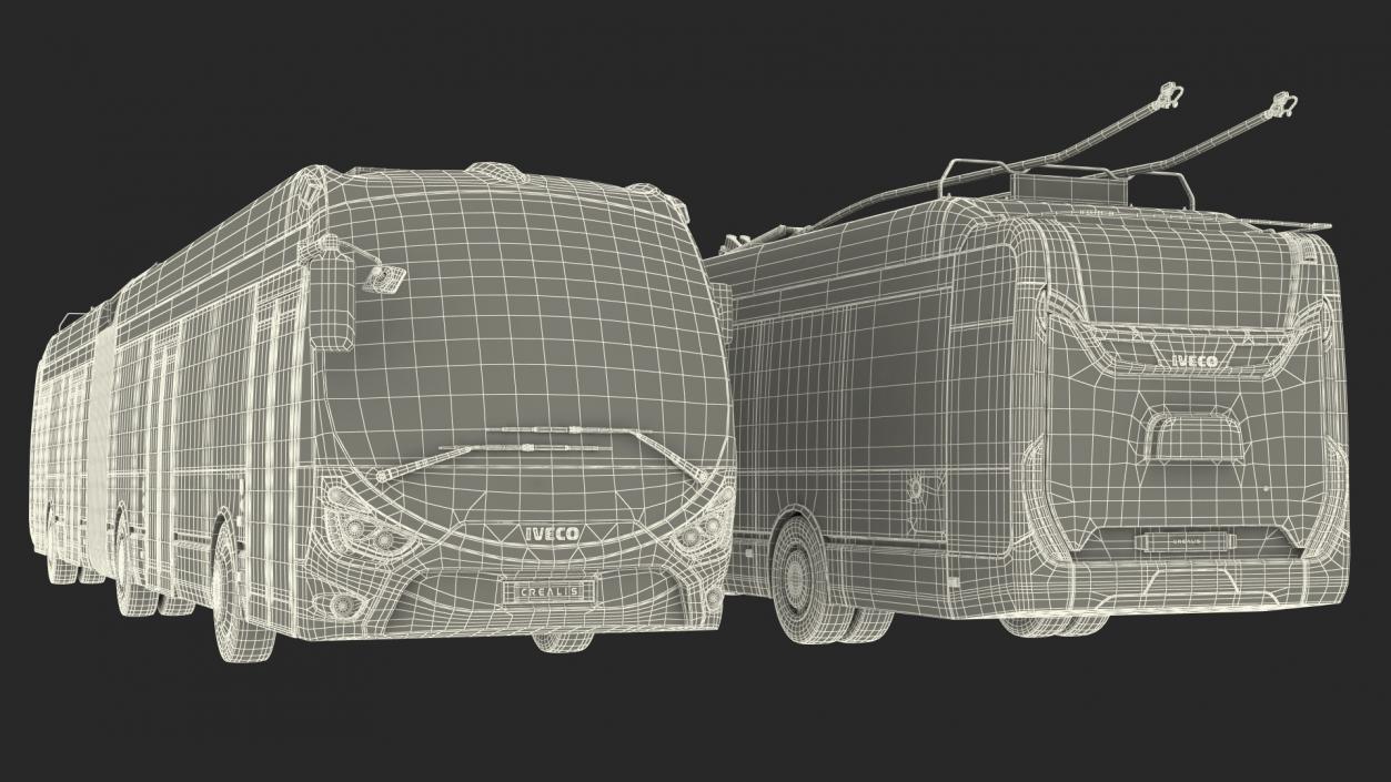 Iveco Crealis IMC Electric Trolleybus Rigged 3D model