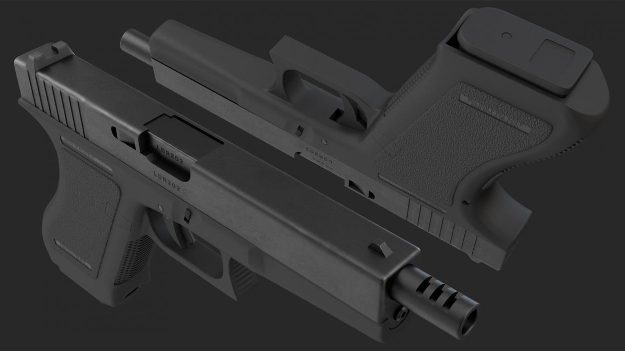 3D model Semiautomatic Pistol