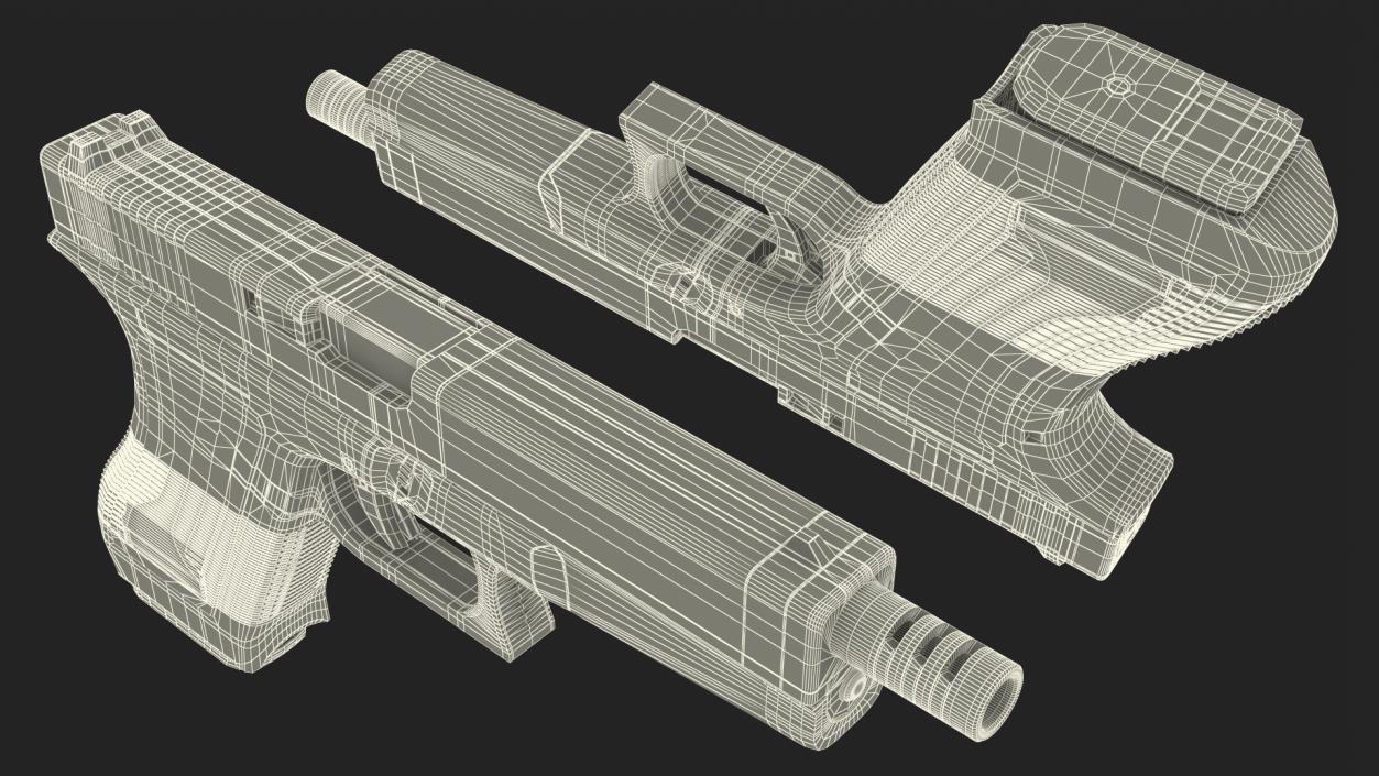 3D model Semiautomatic Pistol