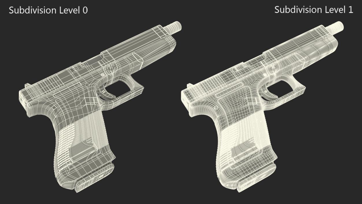 3D model Semiautomatic Pistol