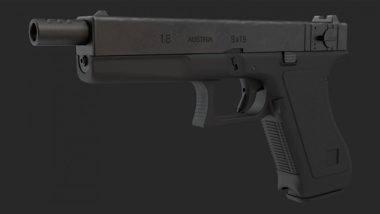 3D model Semiautomatic Pistol