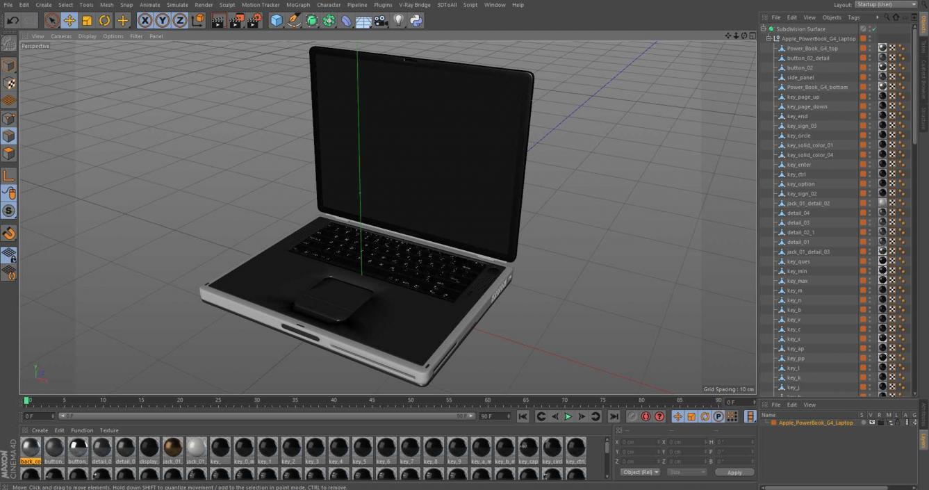 3D model Apple PowerBook G4 Laptop