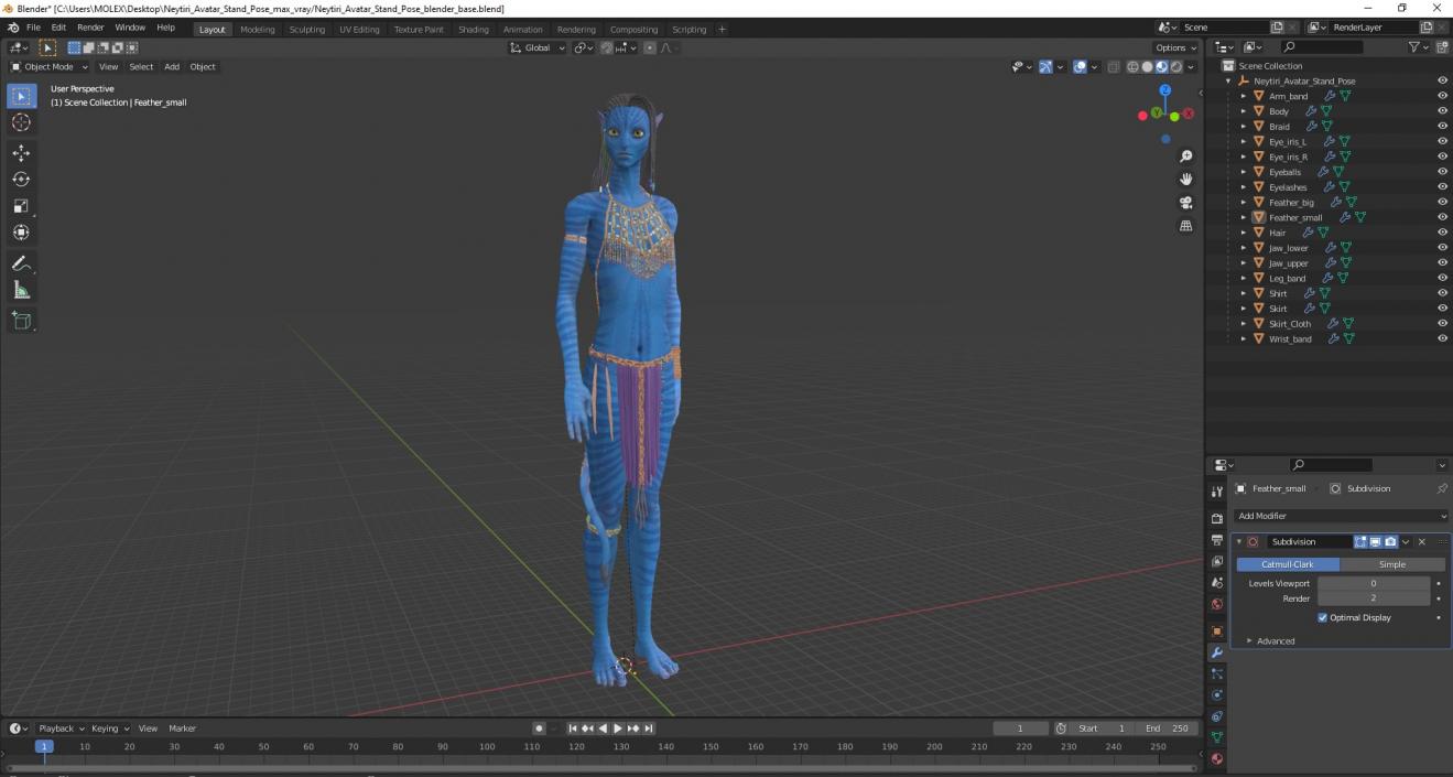 3D model Neytiri Avatar Stand Pose