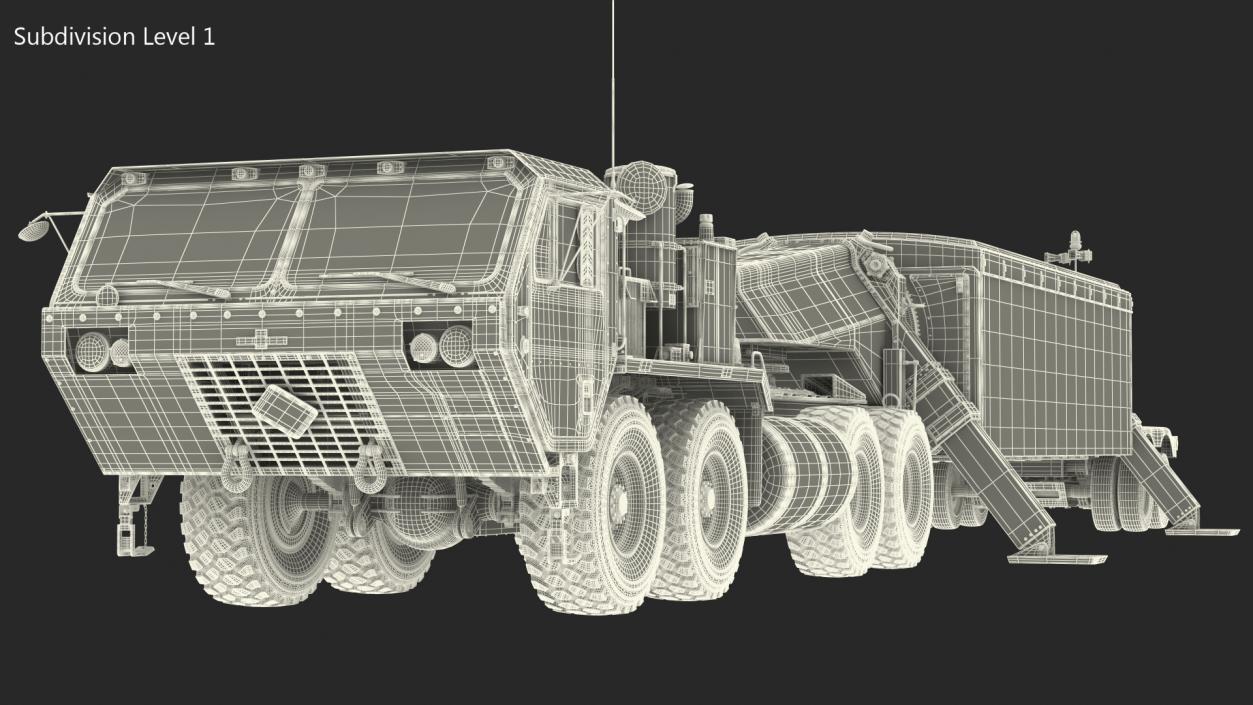 Camo M983 Tractor with THAAD TPY2 Radar 3D model