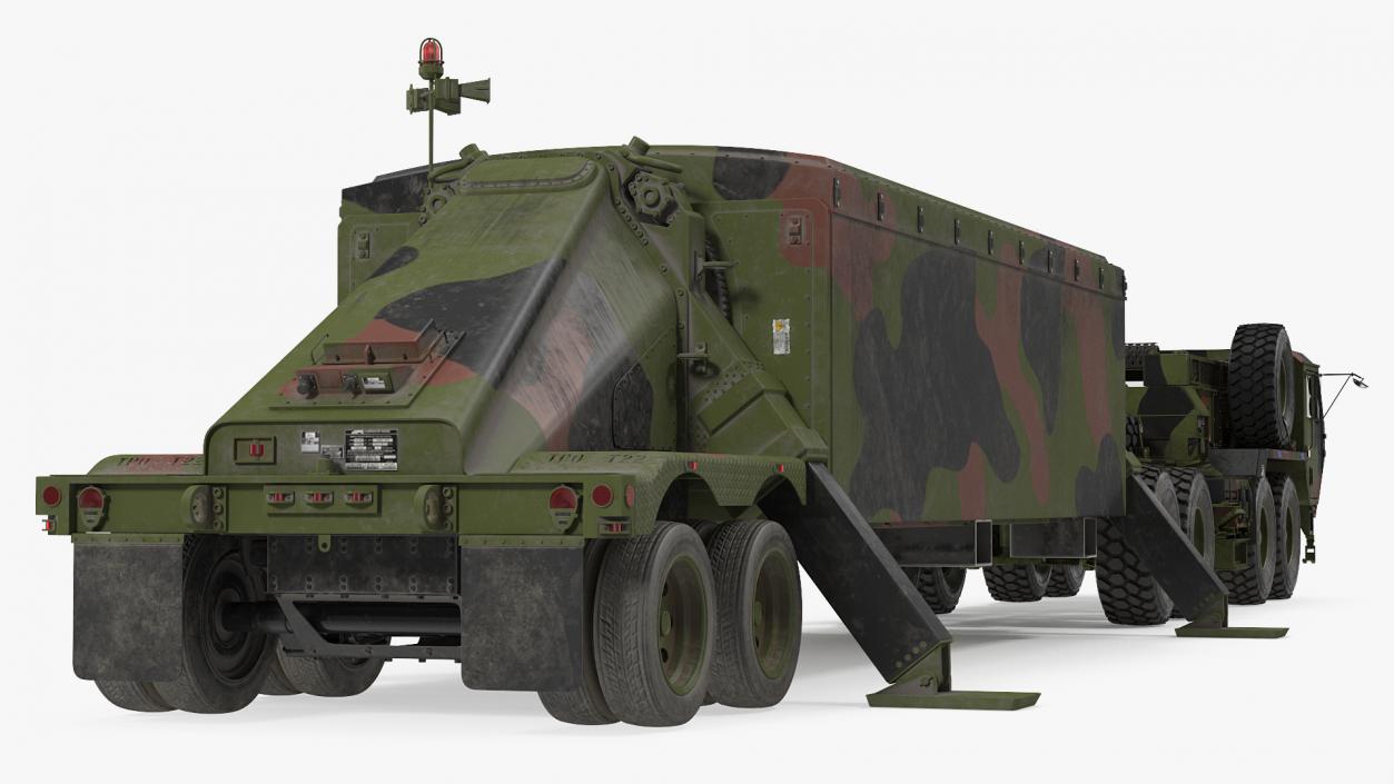 Camo M983 Tractor with THAAD TPY2 Radar 3D model