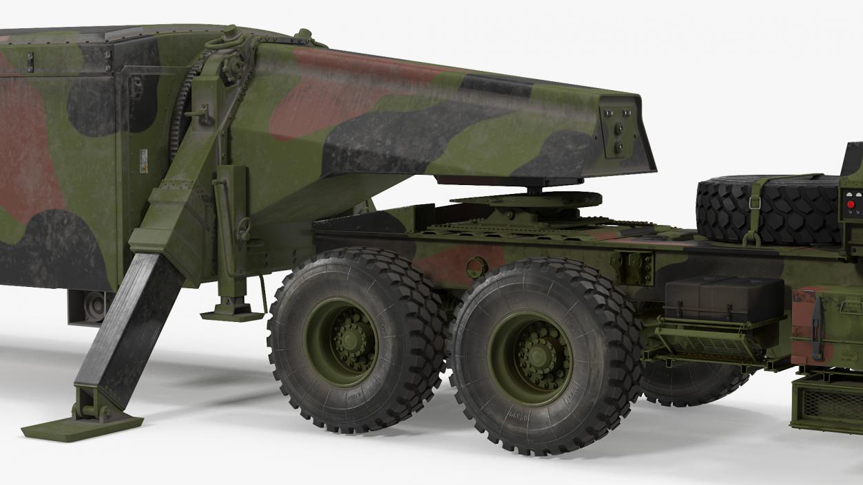 Camo M983 Tractor with THAAD TPY2 Radar 3D model