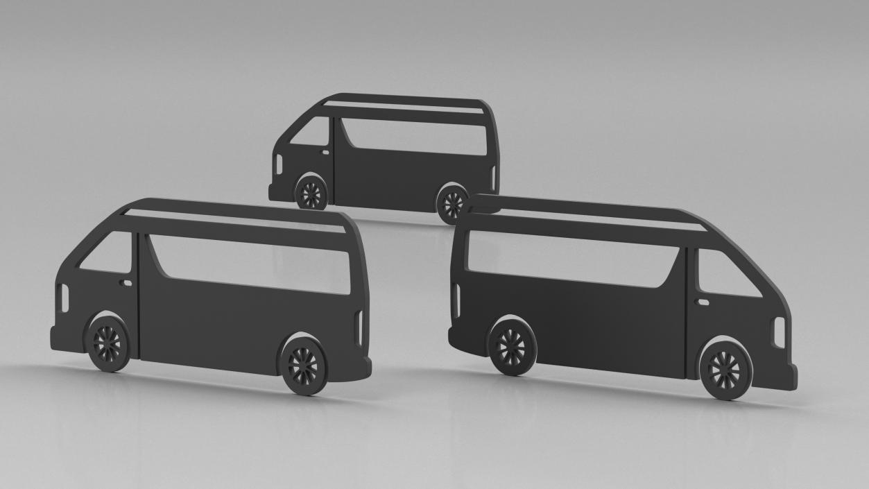 3D Car Silhouettes Collection 2 model