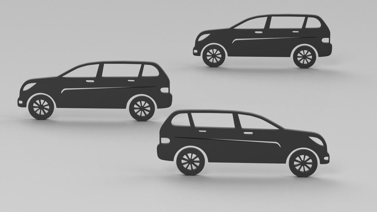 3D Car Silhouettes Collection 2 model