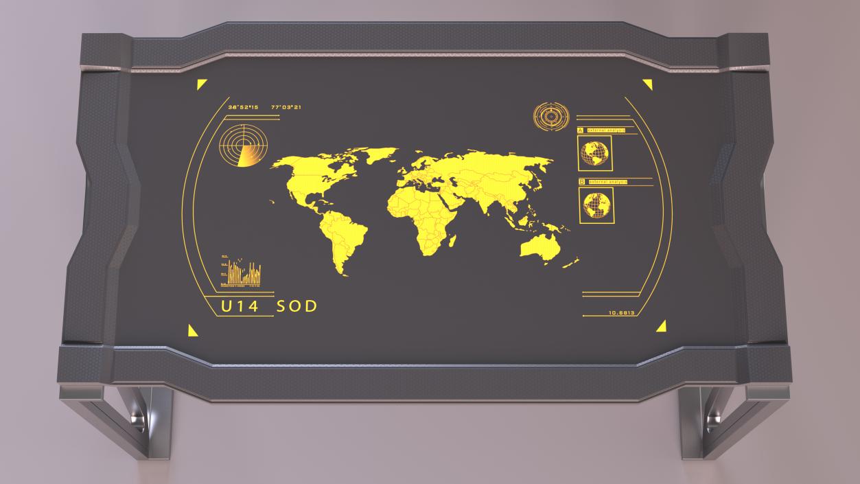 Sci-fi Table Orange 3D model