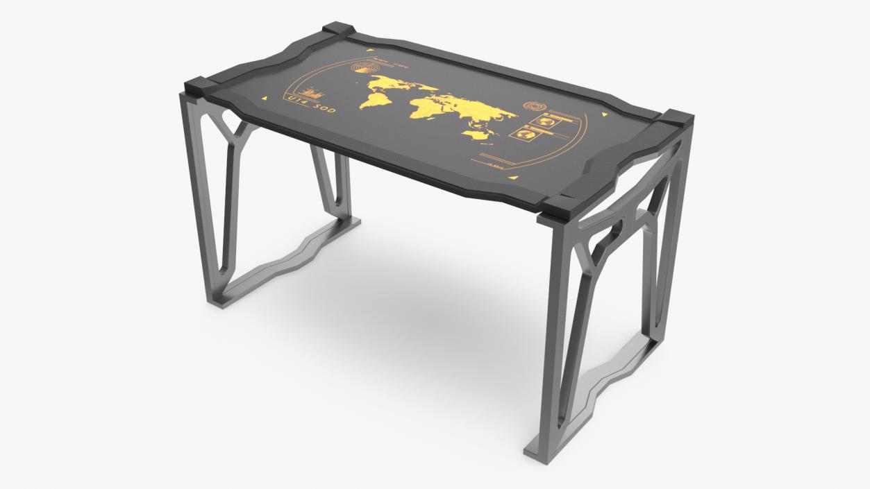 Sci-fi Table Orange 3D model