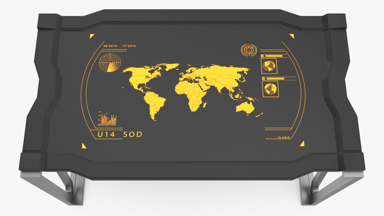 Sci-fi Table Orange 3D model