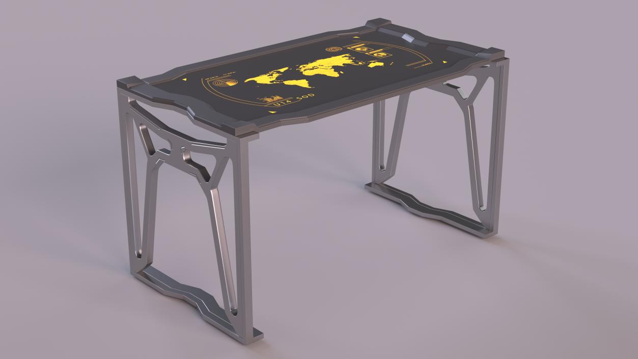 Sci-fi Table Orange 3D model