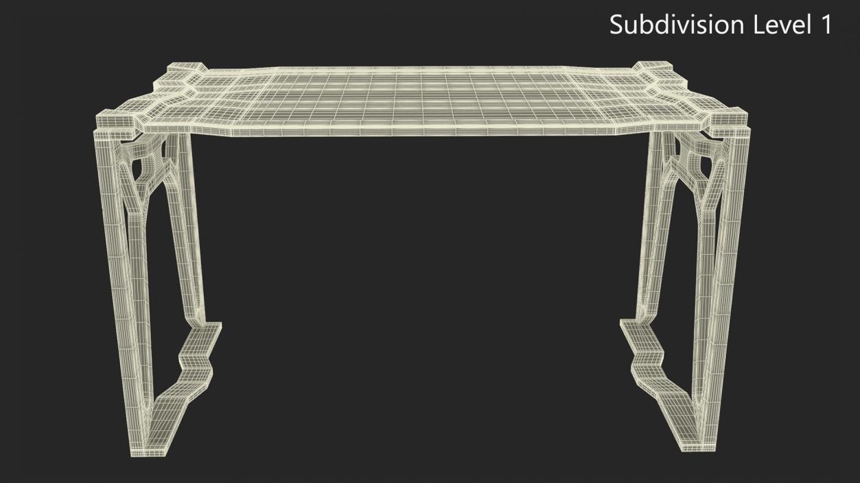 Sci-fi Table Orange 3D model