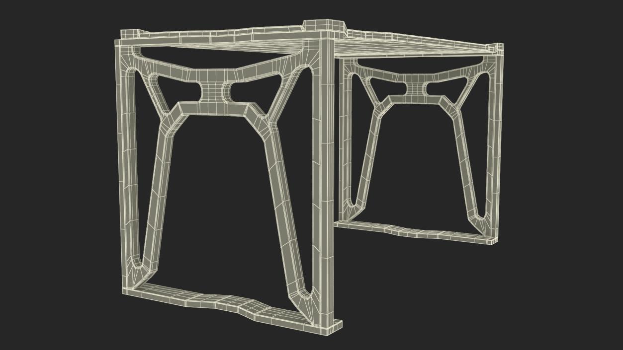 Sci-fi Table Orange 3D model