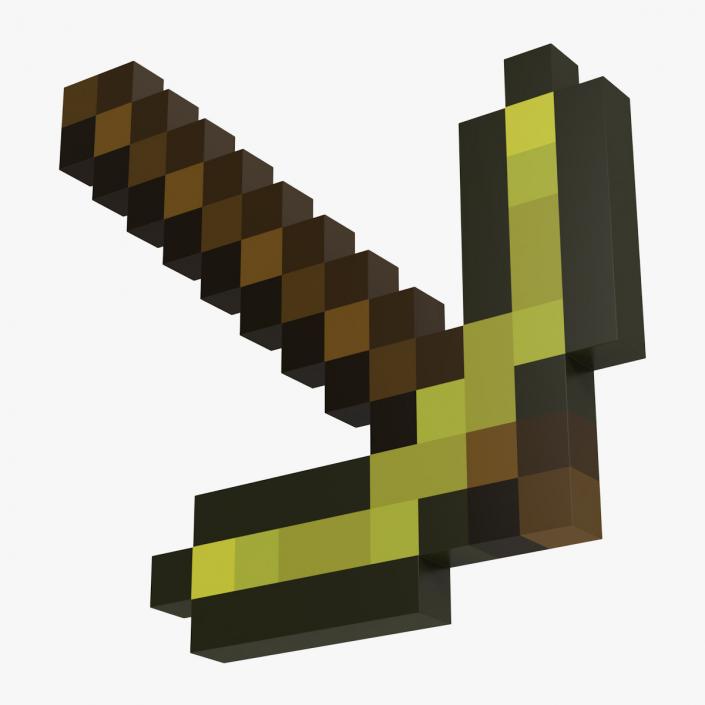 Minecraft Golden Pickaxe 3D model