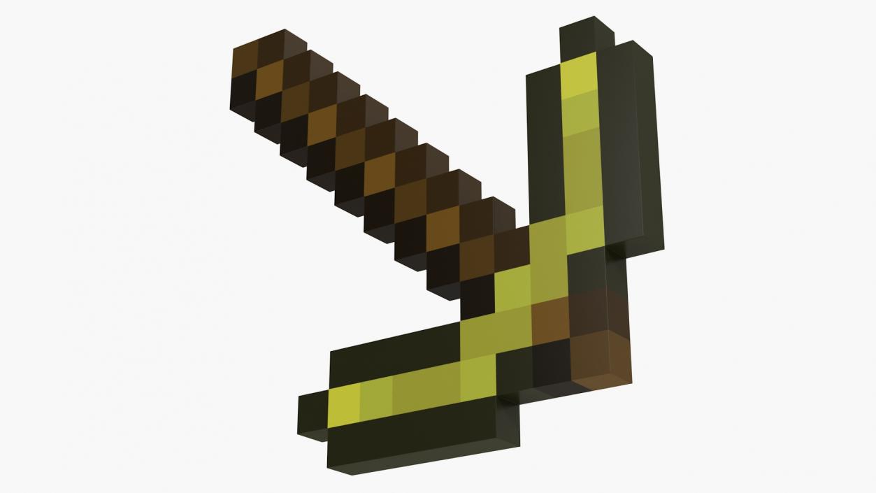 Minecraft Golden Pickaxe 3D model