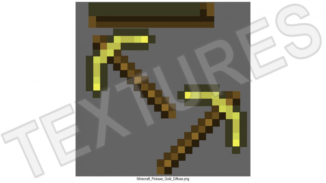 Minecraft Golden Pickaxe 3D model