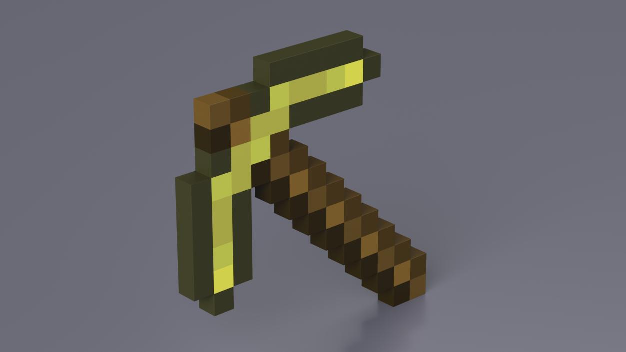 Minecraft Golden Pickaxe 3D model