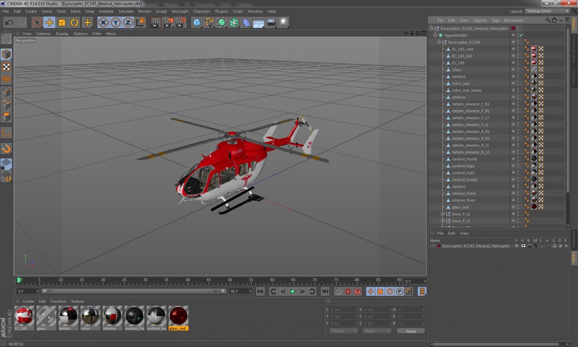 3D model Eurocopter EC145 Medical Helicopter