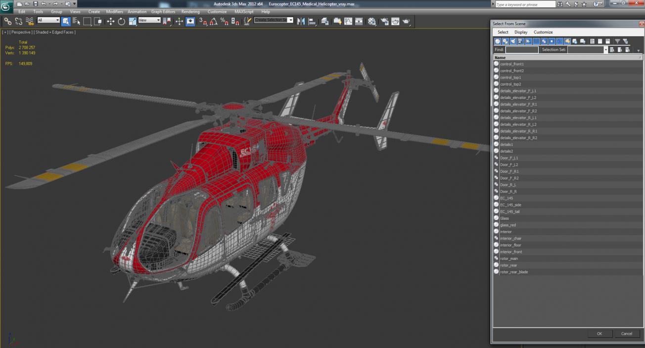 3D model Eurocopter EC145 Medical Helicopter