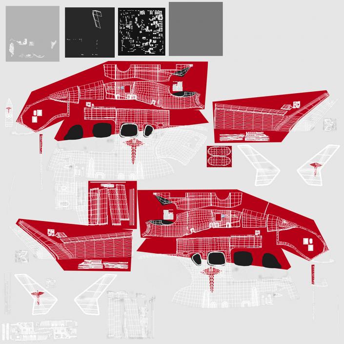 3D model Eurocopter EC145 Medical Helicopter