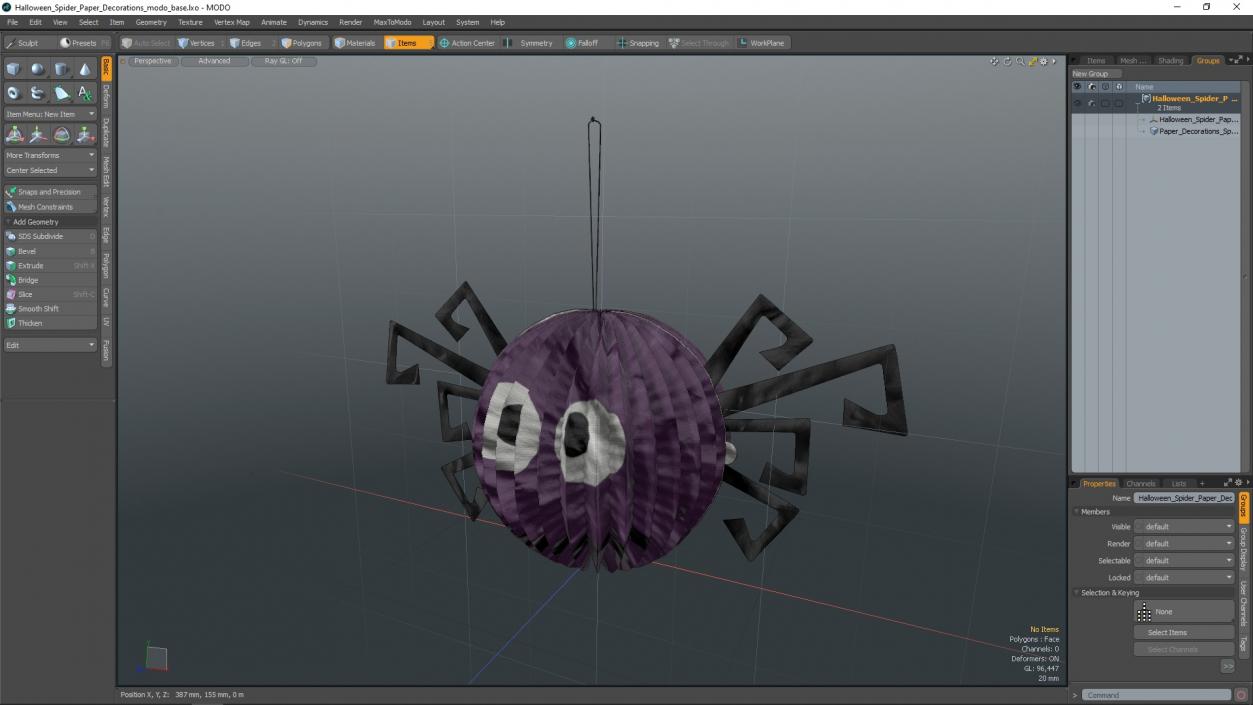 Halloween Spider Paper Decorations 3D model