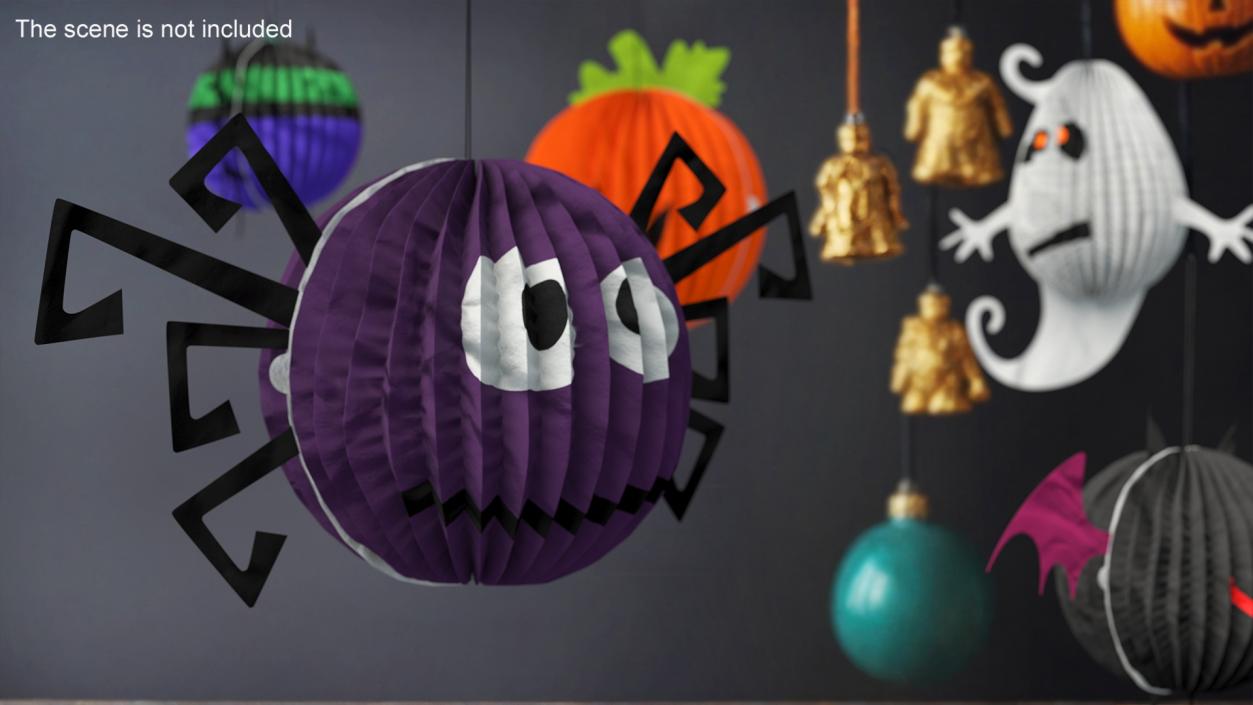 Halloween Spider Paper Decorations 3D model