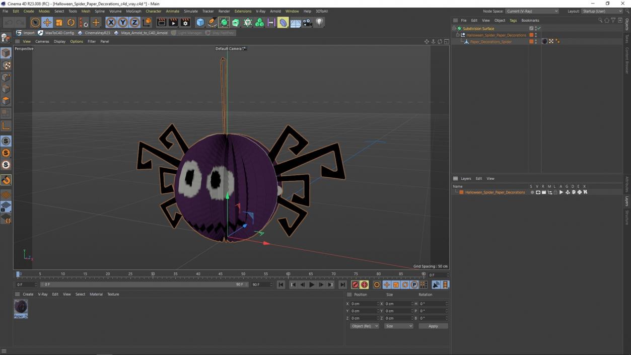 Halloween Spider Paper Decorations 3D model
