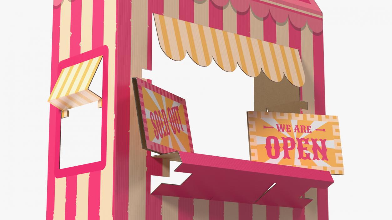 3D Ice Cream Booth Cardboard Stand