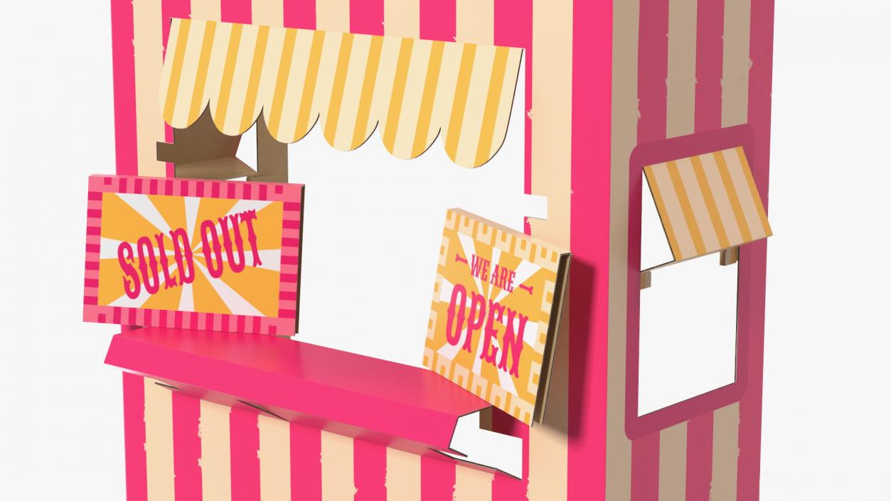 3D Ice Cream Booth Cardboard Stand