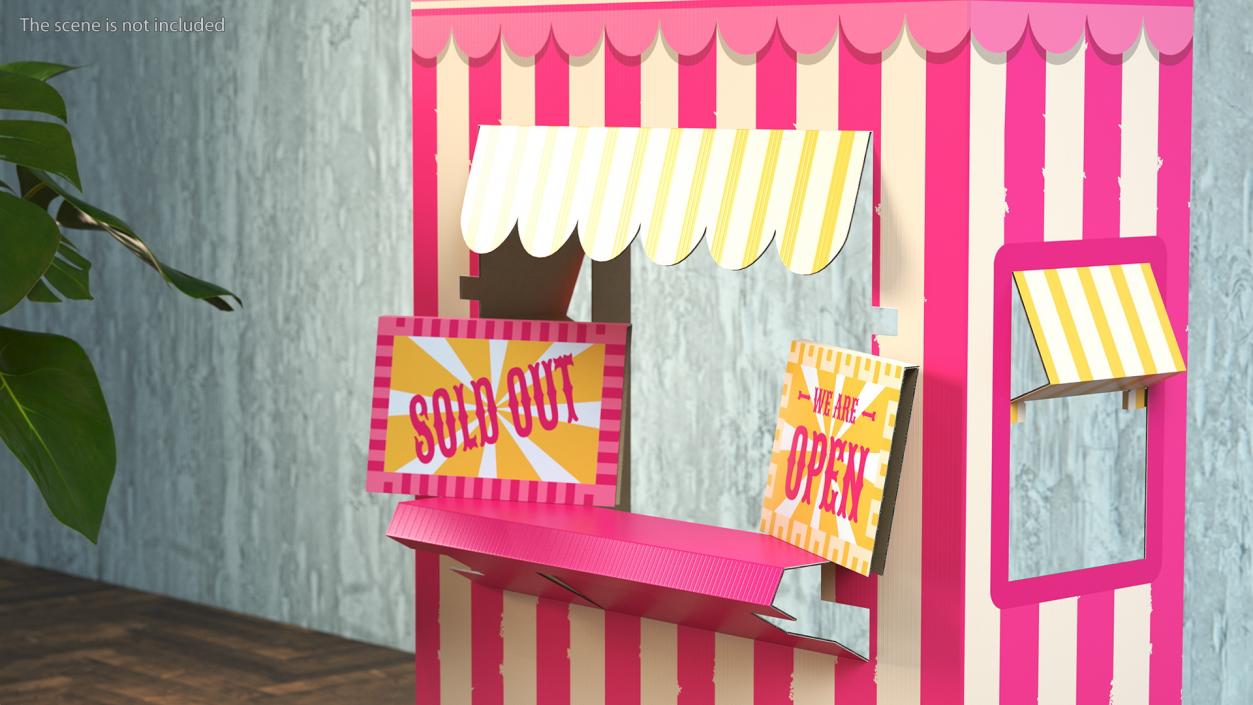 3D Ice Cream Booth Cardboard Stand